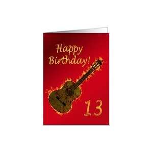  Blazing hot guitar 13th birthday Card Toys & Games