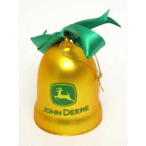 John Deere Yellow Bell Glass Ornament