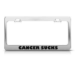  Cancer Sucks Metal license plate frame Tag Holder 