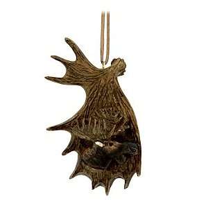  Moose Head In Antler Ornament