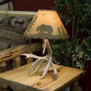  Double Whitetail Antler Table Lamp