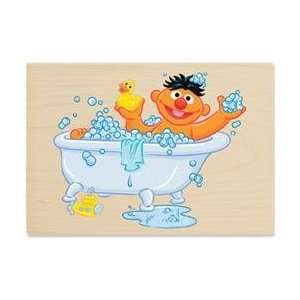  Ernie & Rubber Ducky Wood Mounted Rubber Stamp Office 