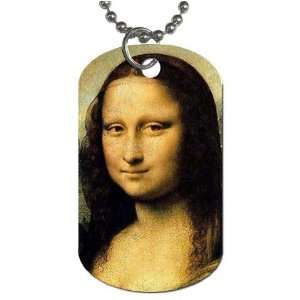 Mona Lisa Dog Tag with 30 chain necklace Great Gift Idea