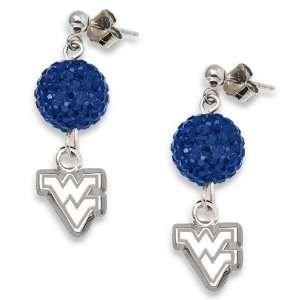  West Virginia University Crystal Ovation Earrings/Sterling 