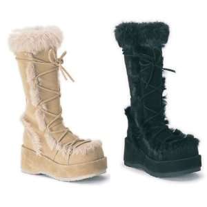  Womens Suede Like Boots with Fur Trim 