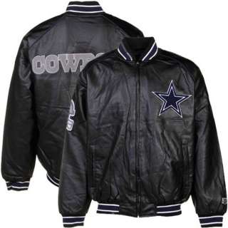 Dallas Cowboys GIII FAUX Leather Varsity Black NFL Jacket = MED thru 