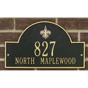 New Orleans Saints Black and Gold Personalized Address Plaque:  