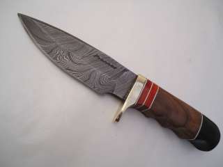   Custom Made Damascus Steel Hunting Knife New,With Brass Guard 9 PT 57