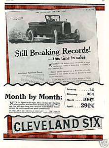 1926 CLEVELAND SIX Motor Car AD. Cleveland, Ohio.  