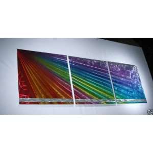  Multi Panel Rainbow Art Metal Wall Decor