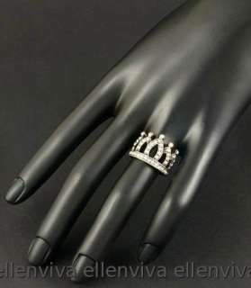 Princess Pageant Crown Ring Size 7 New #rg222bk7  