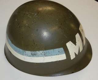 Original WWII Corps Level MP Helmet Liner  