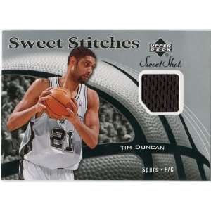   07 Upper Deck Sweet Shot Stitches #TD Tim Duncan: Sports Collectibles