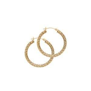  14kt. Yellow Gold Mesh Hoop Earrings: Jewelry