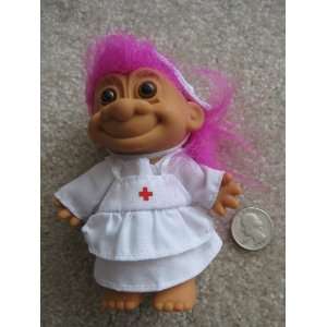  Russ Berrie Nurse Troll, with Pink Hair 