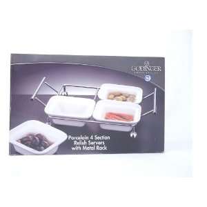   Section Relish Appetizers Server with Metal Rack