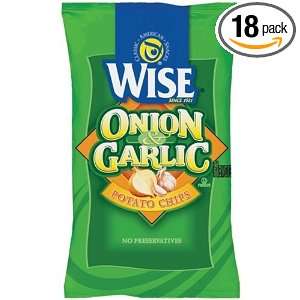 Wise Onion and Garlic Potato Chips, 3.25 Oz Bags (Pack of 18)  
