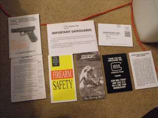 Glock Pistol Owners/ Instruction Manual with other paper items  