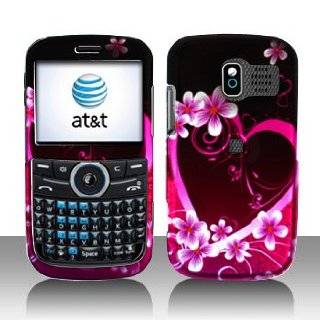 Purple Pink Heart with Flower Snap on Hard Skin Shell Protector 