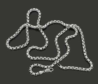   Round Box Chain + Bracelet SET Real 925 Sterling Silver Mens Necklace
