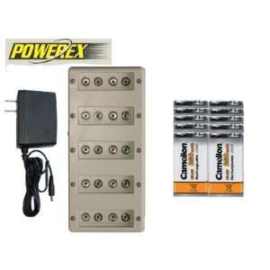 10 Bay 9v Charger 10 x 9v 250 mAh NiMH Camelion Rechargeable Batteries 