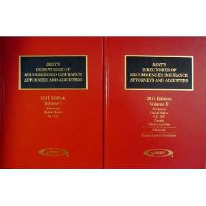  Insurance Attorneys and Adjusters, 2011 Editions, (Volume 1 AL OK