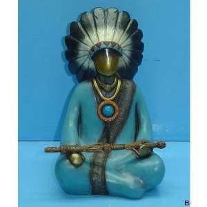  Native American Set Of 2 Indian Warriors Collectible 