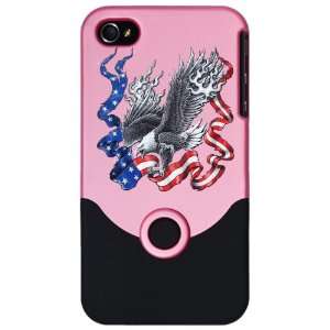  iPhone 4 or 4S Slider Case Pink Eagle With Flaming Wings 