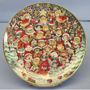  Franklin Mint Collectible Santa Claws Plate Cats