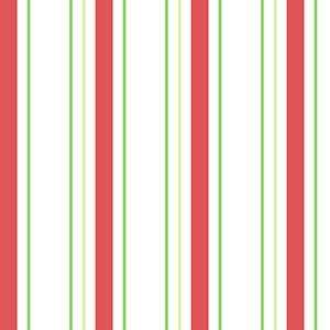  Red and Green Stripes on White Wallpaper in Kitchen 