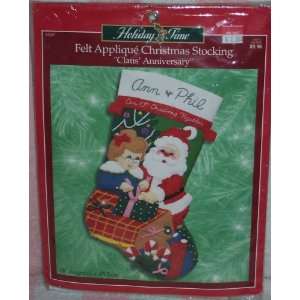  Bucilla Felt Applique Christmas Stocking Claus 