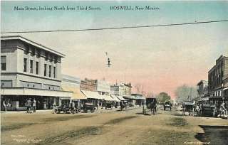 Roswell New Mexico NM 1912 Main Street North from Third St Albertype 
