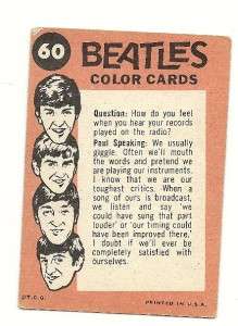Lot of 2 Beatles Color Cards Card Topps TCG # 37 & 60  