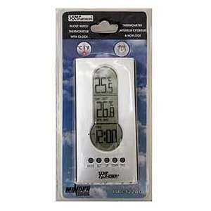    122AG Wired Indoor Outdoor Thermometer with Clock