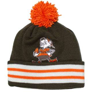 CLEVELAND BROWNS Mitchell & Ness KE29 Throwback Pom Knit Hat  