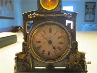 Very RARE 1878 Silver Plate Train / Locomotive clock 1800s ANSONIA 