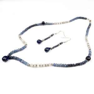  Handcrafted Natural Faceted Shade Sapphire Beaded Designer 