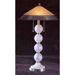    Clear Poly Table Lamp With Smoke Glass Shade