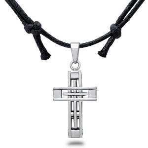  Stainless Steel Mens Cross Necklace Jewelry