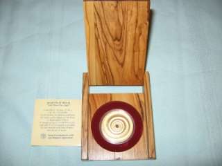 ISRAEL 1985 LIGHT by Y. AGAM 1oz GOLD STATE MEDAL +COA +OLIVE WOOD BOX 