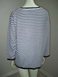 NWT $56 Plus Size C D Daniels Brown Striped Knit Career Sweater Top 2X 