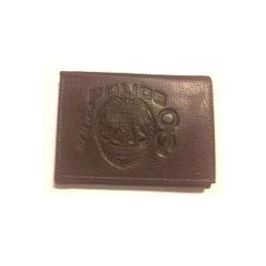    Police Brown Leather Embossed Trifold Wallet 