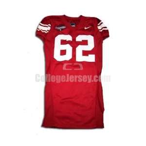  Red No. 62 Game Used Oklahoma Nike Football Jersey Sports 