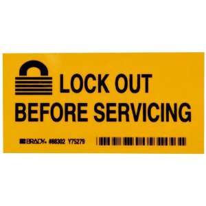   Lockout Sign, Legend Lock Out Before Servicing (With Picto) 