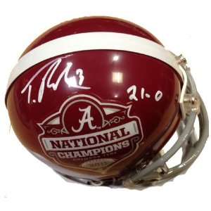 com Trent Richardson Signed 2011 National Champs Mini Helmet Alabama 