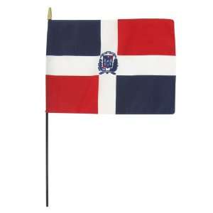  Dominican Republic Flag (With Seal) 8X12 Inch Mounted E 