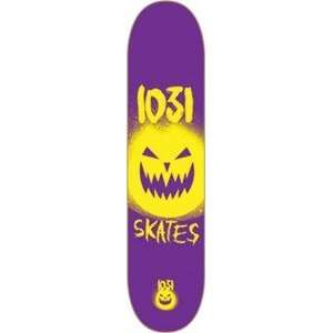  1031 Jack O Lantern Purple / Yellow Skateboard Deck   8 