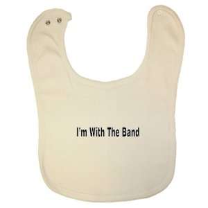So Relative! Organic Cotton Baby Bib   Im With The Band (Black Text)