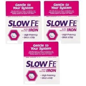  Slow Fe Slow Release Iron Tablets 30 Count Box (3 Pack) (90 Tablets 