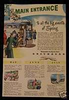 1948 GREYHOUND BUS Vintage Print Ad All the Big Events  